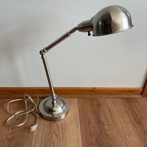 VTG IKEA Format Desk Lamp Silver Steel Adjustable Arm Industrial Modern